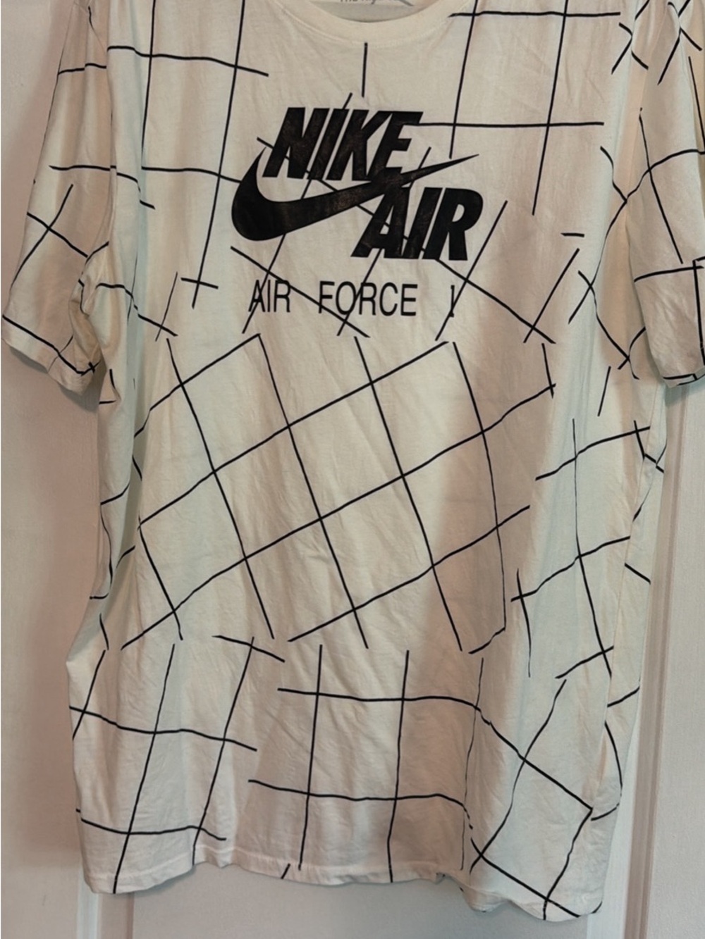 Nike Black & White Grid Short Sleeve Tee - Nike Air